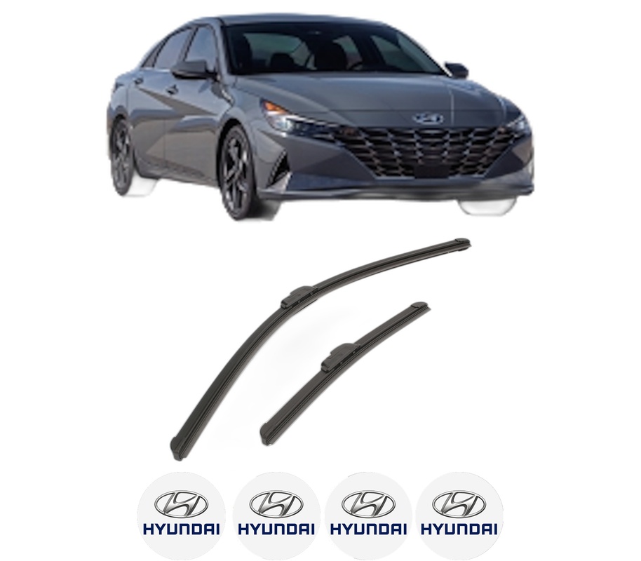 Set stergatoare auto HYUNDAI ELANTRA VII Saloon (CN7) din 2020, pentru parbriz auto, 2 bucati, Bosch Aerotwin Retrofit, din cauciuc siliconat rezistent, 4 Stickere Auto HYUNDAI