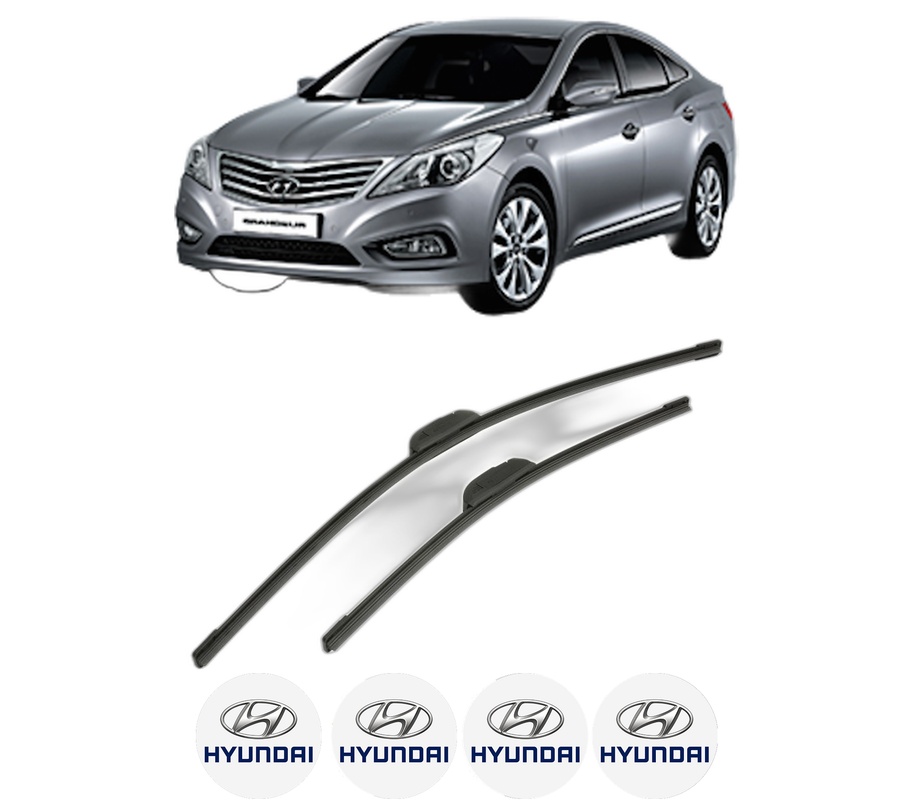 Set stergatoare auto HYUNDAI GRANDEUR (HG) din 2011-2016, pentru parbriz auto, 2 bucati, Bosch Aerotwin Retrofit, din cauciuc siliconat rezistent, 4 Stickere Auto HYUNDAI