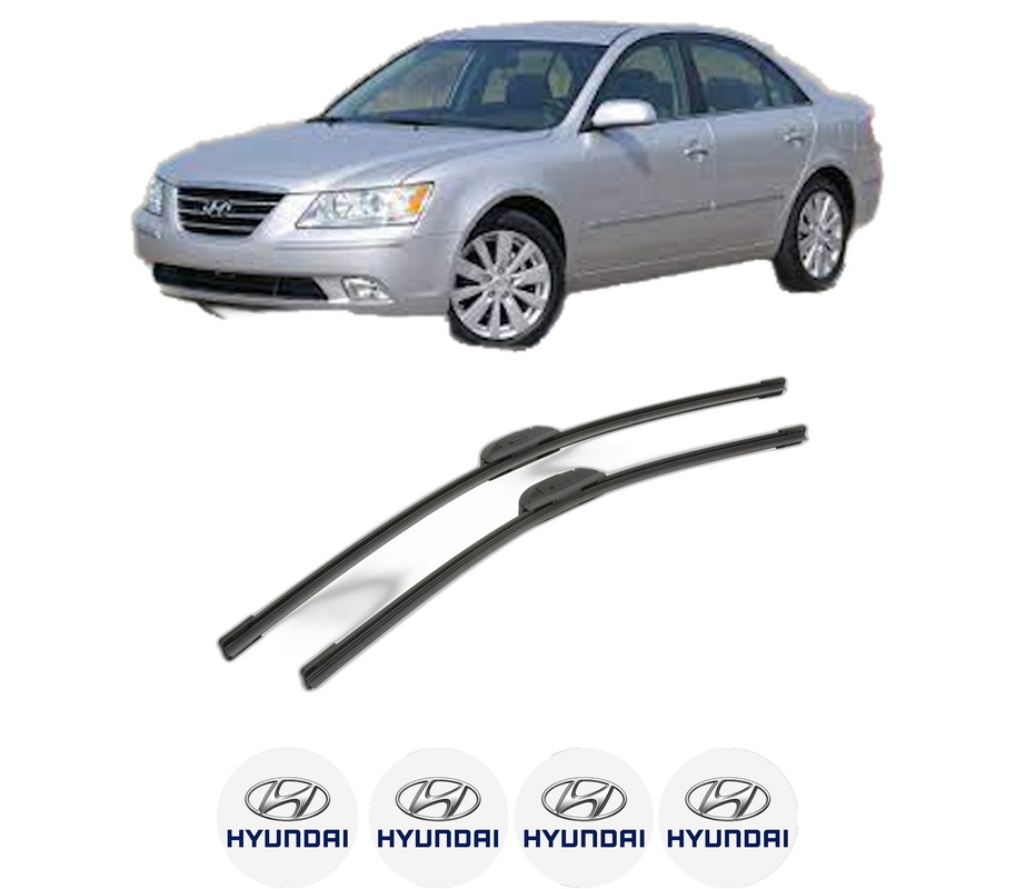 Set stergatoare auto HYUNDAI SONATA V (NF) din 2005-2010, pentru parbriz auto, 2 bucati, Bosch Aerotwin Retrofit, din cauciuc siliconat rezistent, 4 Stickere Auto HYUNDAI
