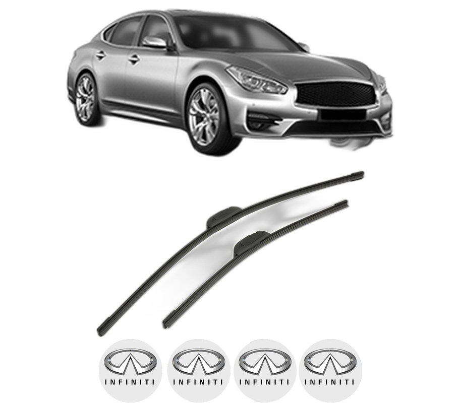 Set stergatoare auto INFINITI Q70 (Y51) din 2013-2014, pentru parbriz auto, 2 bucati, Bosch Aerotwin Retrofit, din cauciuc siliconat rezistent, 4 Stickere Auto INFINITI