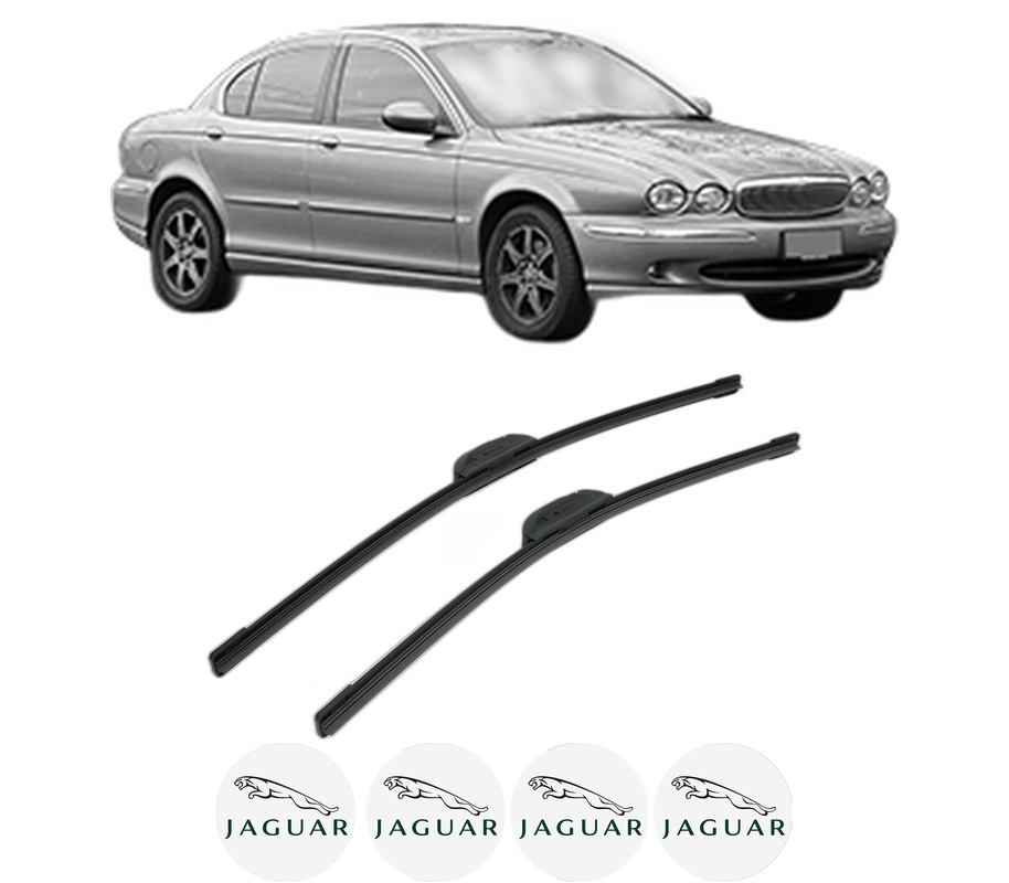 Set stergatoare auto JAGUAR X-TYPE I (X400) din 2001-2007, pentru parbriz auto, 2 bucati, Bosch Aerotwin Retrofit, din cauciuc siliconat rezistent, 4 Stickere Auto JAGUAR