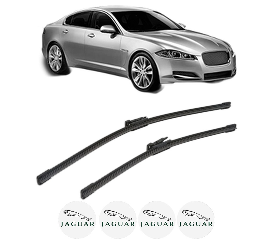 Set stergatoare auto JAGUAR XF I (X250) din 2008-2015, pentru parbriz auto, 2 bucati, Bosch Aerotwin, din cauciuc siliconat rezistent, 4 Stickere Auto JAGUAR