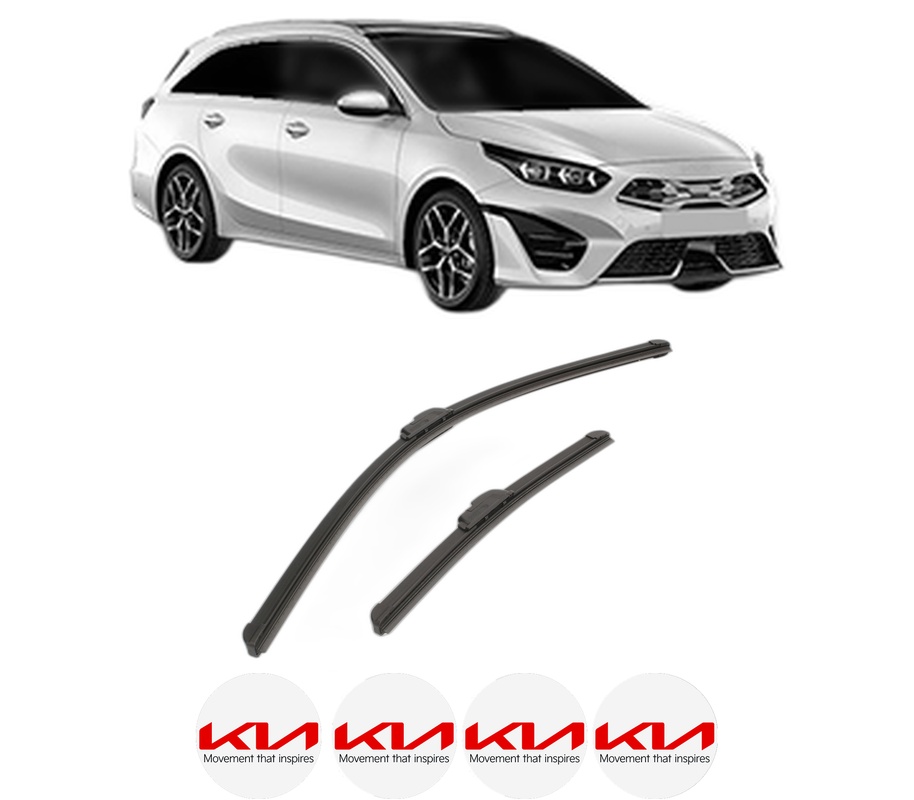 Set stergatoare auto KIA CEE'D Combi Van (JD) din 2012-2015, pentru parbriz auto, 2 bucati, Bosch Aerotwin Retrofit, din cauciuc siliconat rezistent, 4 Stickere Auto KIA