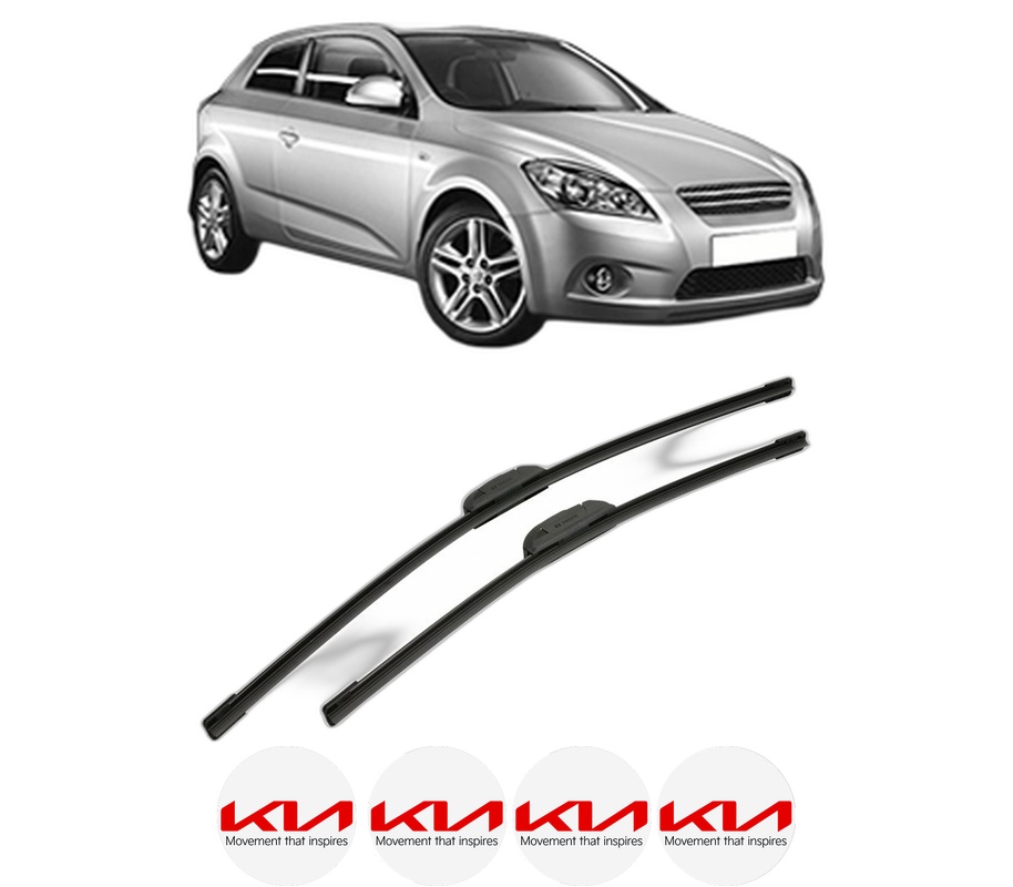 Set stergatoare auto KIA CEE'D Hatchback (ED) din 2006-2012, pentru parbriz auto, 2 bucati, Bosch Aerotwin Retrofit, din cauciuc siliconat rezistent, 4 Stickere Auto KIA