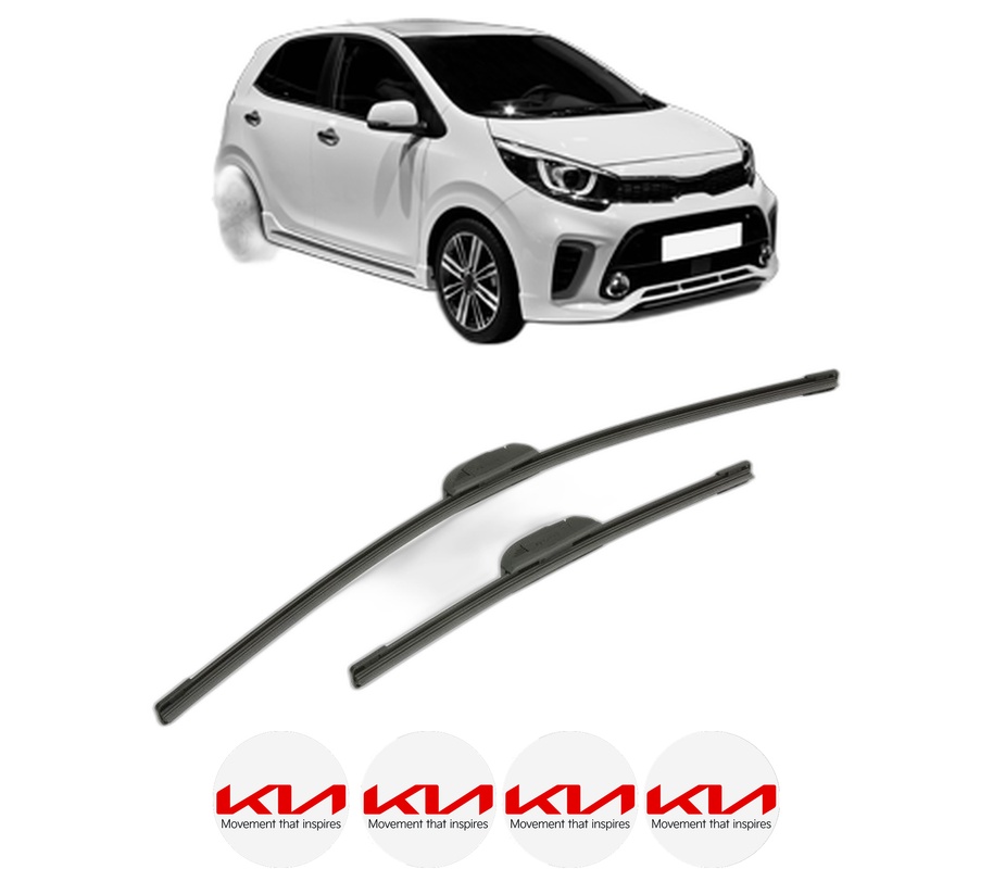 Set stergatoare auto KIA PICANTO III (JA) din 2017-2020, pentru parbriz auto, 2 bucati, Bosch Aerotwin Retrofit, din cauciuc siliconat rezistent, 4 Stickere Auto KIA