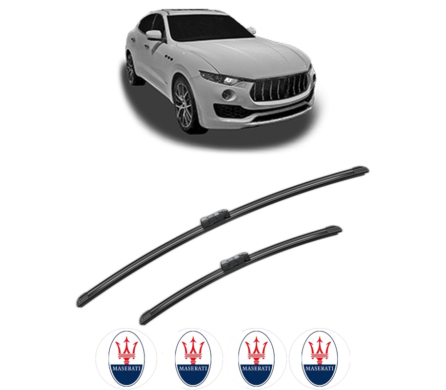 Set stergatoare auto MASERATI LEVANTE SUV (M161) din 2016, pentru parbriz auto, 2 bucati, Bosch Aerotwin, din cauciuc siliconat rezistent, 4 Stickere Auto MASERATI