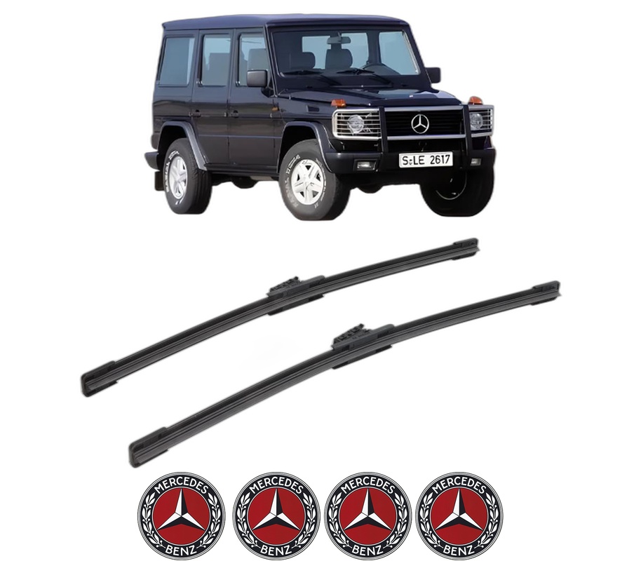 Set stergatoare auto MERCEDES-BENZ G-CLASS (W463) din 2015-2022, pentru parbriz auto, 2 bucati, Bosch Aerotwin, din cauciuc siliconat rezistent, 4 Stickere Auto MERCEDES-BENZ