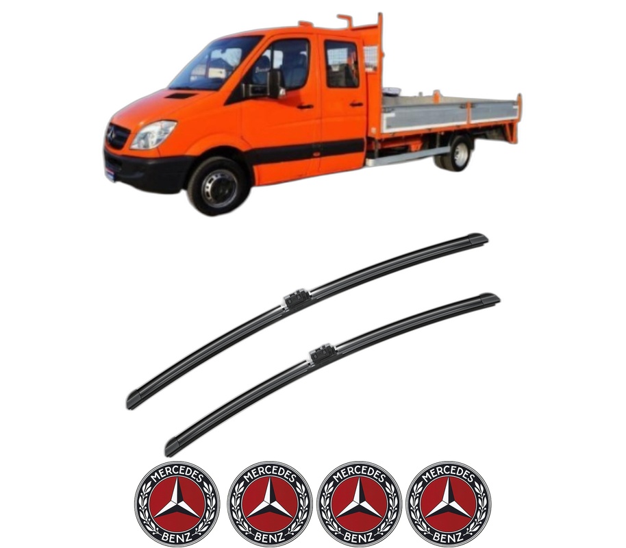 Set stergatoare auto MERCEDES-BENZ SPRINTER 3-t Platform/Chassis (B910, B907) din 2018-2021, pentru parbriz auto, 2 bucati, Bosch Aerotwin, din cauciuc siliconat rezistent, 4 Stickere Auto MERCEDES-BENZ