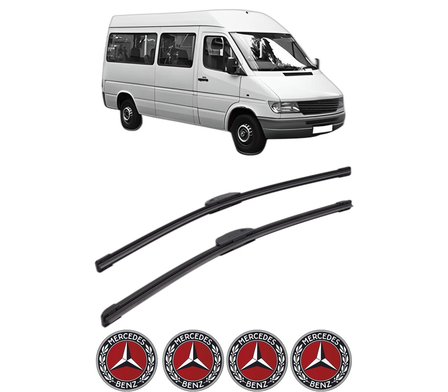 Set stergatoare auto MERCEDES-BENZ SPRINTER 4-t Bus (B904) din 1996-2006, pentru parbriz auto, 2 bucati, Bosch Aerotwin Retrofit, din cauciuc siliconat rezistent, 4 Stickere Auto MERCEDES-BENZ