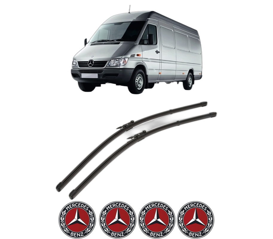 Set stergatoare auto MERCEDES-BENZ SPRINTER CLASSIC 4,6-t Bus (B909) din 2013, pentru parbriz auto, 2 bucati, Valeo Silencio Xtrm, din cauciuc siliconat rezistent, 4 Stickere Auto MERCEDES-BENZ