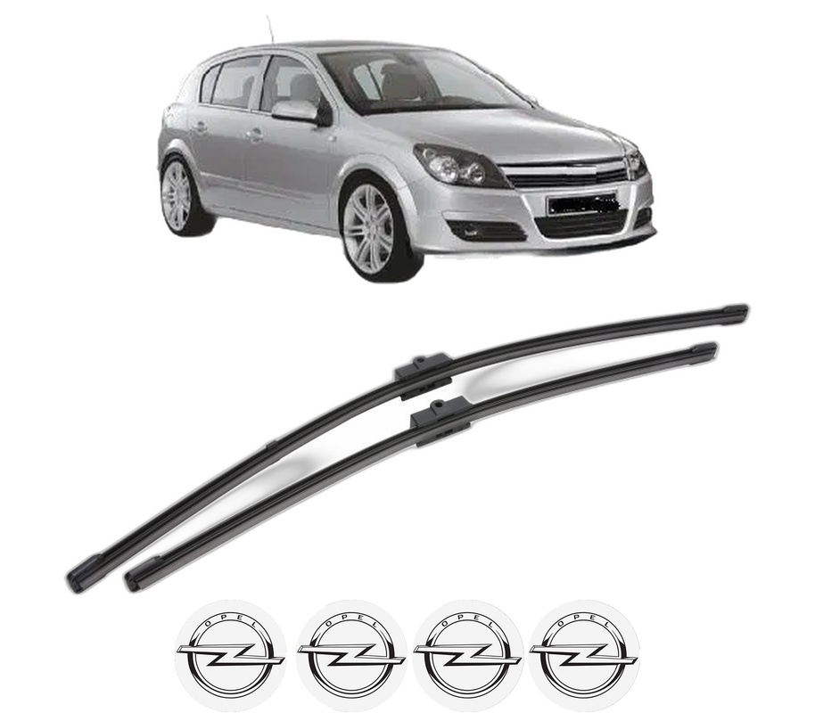 Set stergatoare auto OPEL ASTRA H (A04) din 2004-2014, pentru parbriz auto, 2 bucati, Valeo Silencio Xtrm, din cauciuc siliconat rezistent, 4 Stickere Auto OPEL