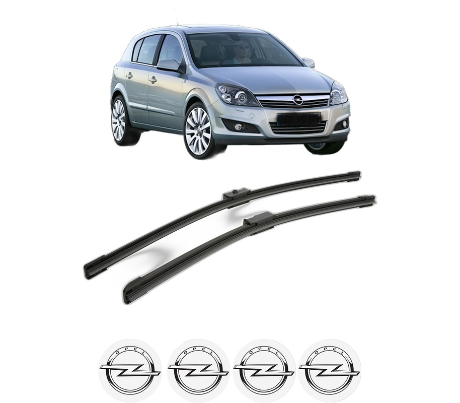Set stergatoare auto OPEL ASTRA H CLASSIC Hatchback (A04) din 2009, pentru parbriz auto, 2 bucati, Bosch Aerotwin, din cauciuc siliconat rezistent, 4 Stickere Auto OPEL