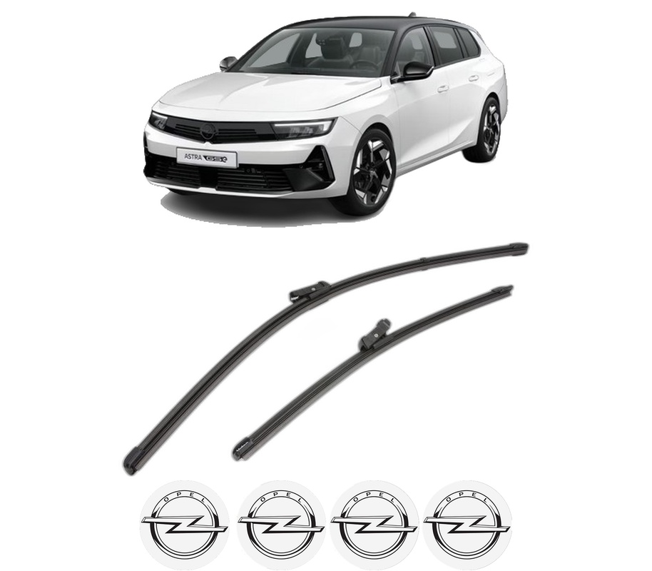 Set stergatoare auto OPEL ASTRA L Sports Tourer (OV5) din 2021, pentru parbriz auto, 2 bucati, Valeo Silencio Xtrm, din cauciuc siliconat rezistent, 4 Stickere Auto OPEL