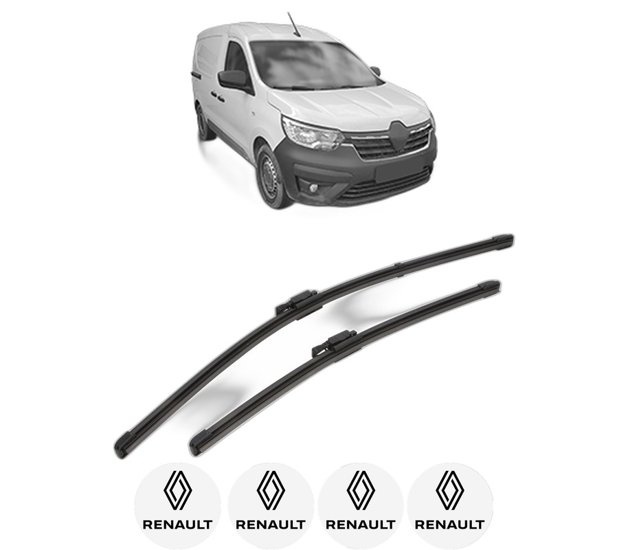 Set stergatoare auto RENAULT EXPRESS Box Body/MPV din 2021, pentru parbriz auto, 2 bucati, Valeo Silencio Xtrm, din cauciuc siliconat rezistent, 4 Stickere Auto RENAULT