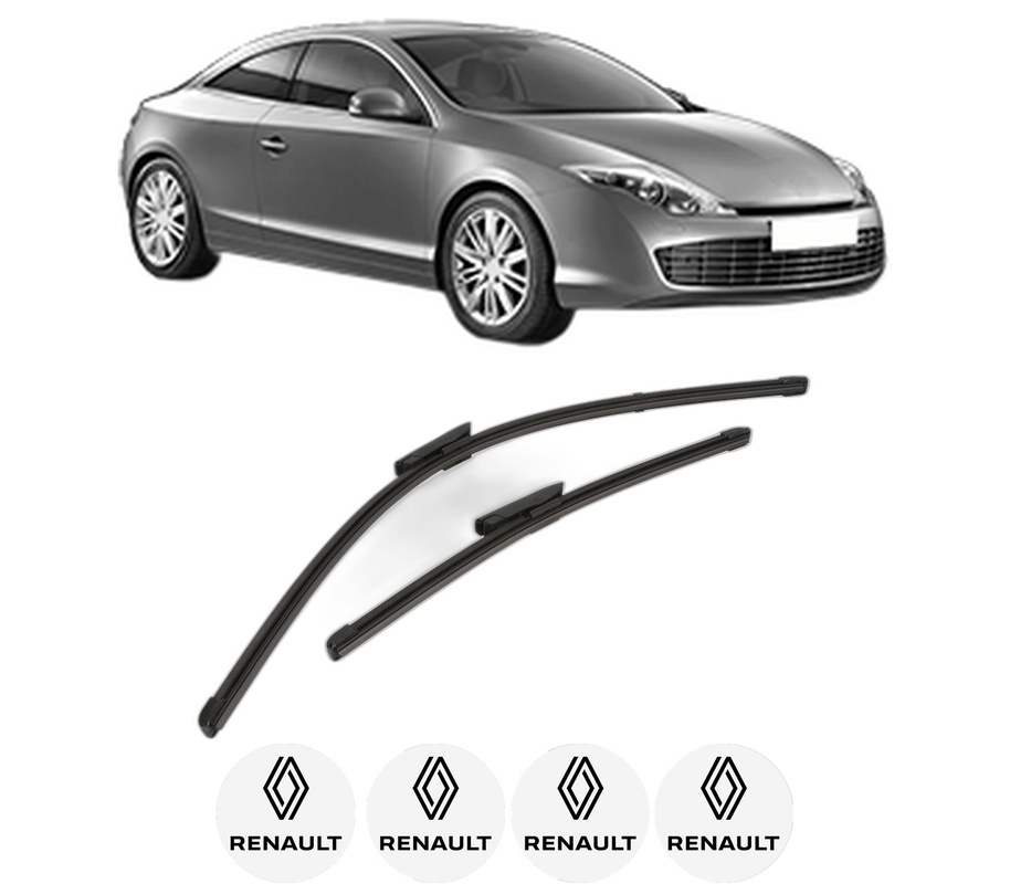 Set stergatoare auto RENAULT LAGUNA Coupe (DT0/1) din 2008-2015, pentru parbriz auto, 2 bucati, Valeo Silencio Xtrm, din cauciuc siliconat rezistent, 4 Stickere Auto RENAULT
