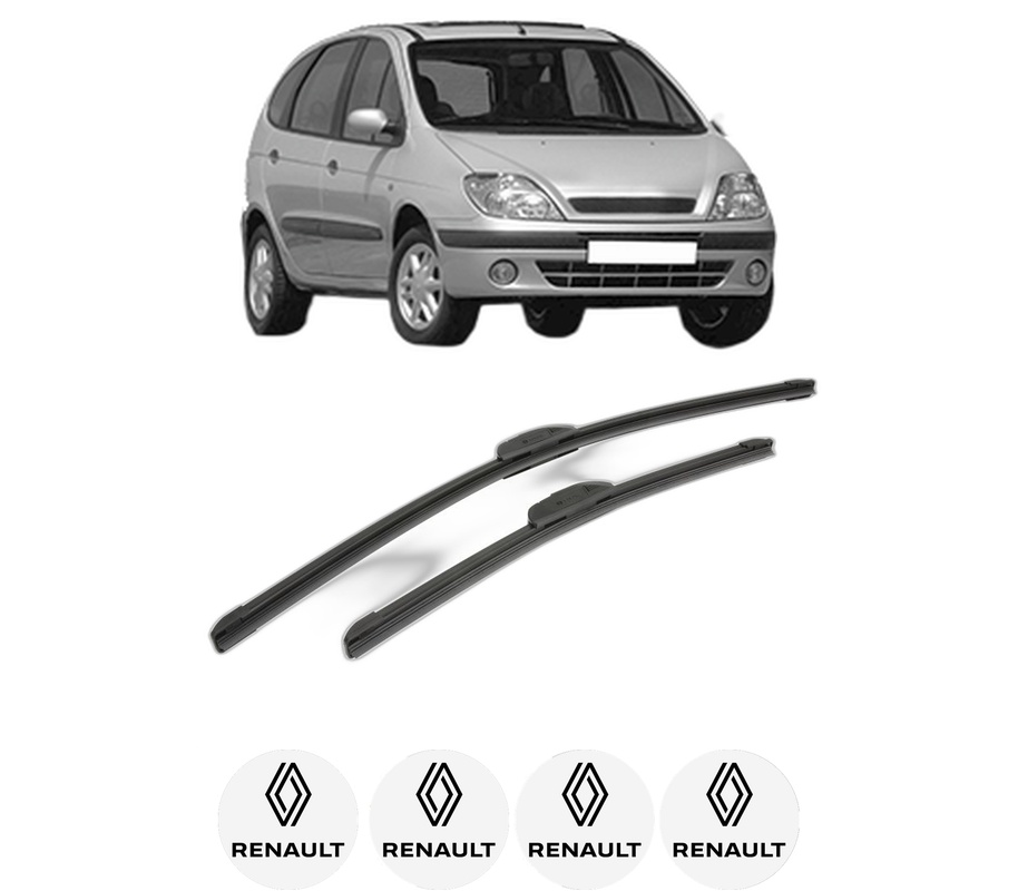 Set stergatoare auto RENAULT SCENIC I MPV (JA0/1_, FA0_) din 1999-2003, pentru parbriz auto, 2 bucati, Bosch Aerotwin Retrofit, din cauciuc siliconat rezistent, 4 Stickere Auto RENAULT