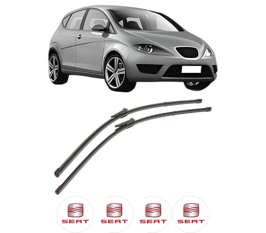 Set stergatoare auto SEAT ALTEA (5P1) din 2004-2015, pentru parbriz auto, 2 bucati, Valeo Silencio, din cauciuc siliconat rezistent, 4 Stickere Auto SEAT