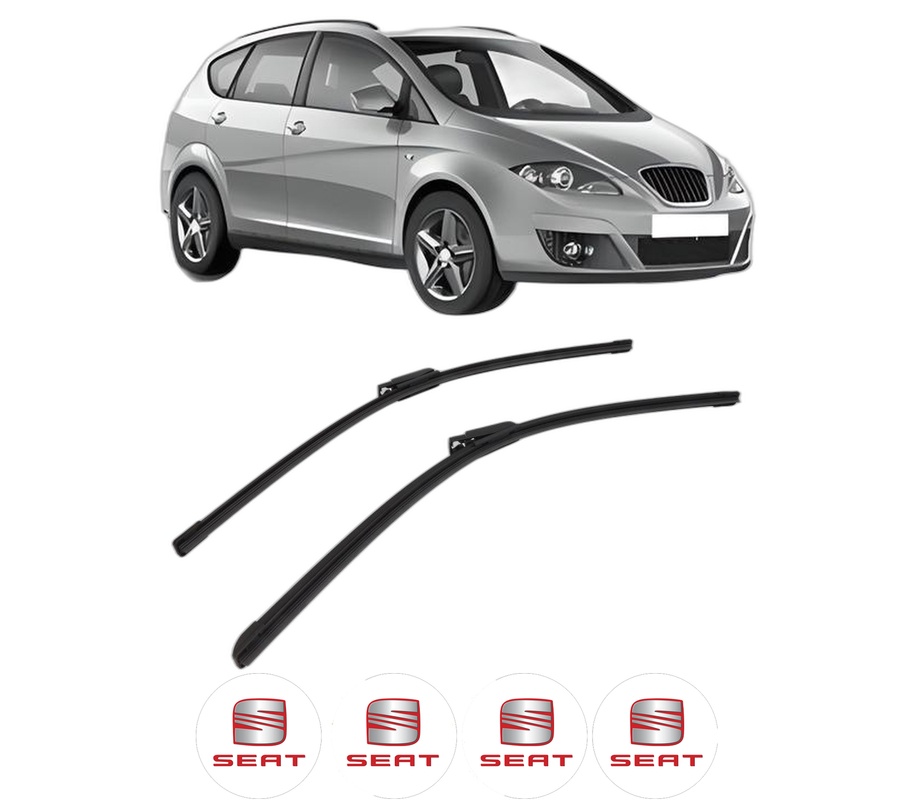 Set stergatoare auto SEAT ALTEA XL (5P5, 5P8) din 2006-2015, pentru parbriz auto, 2 bucati, Bosch Aerotwin, din cauciuc siliconat rezistent, 4 Stickere Auto SEAT
