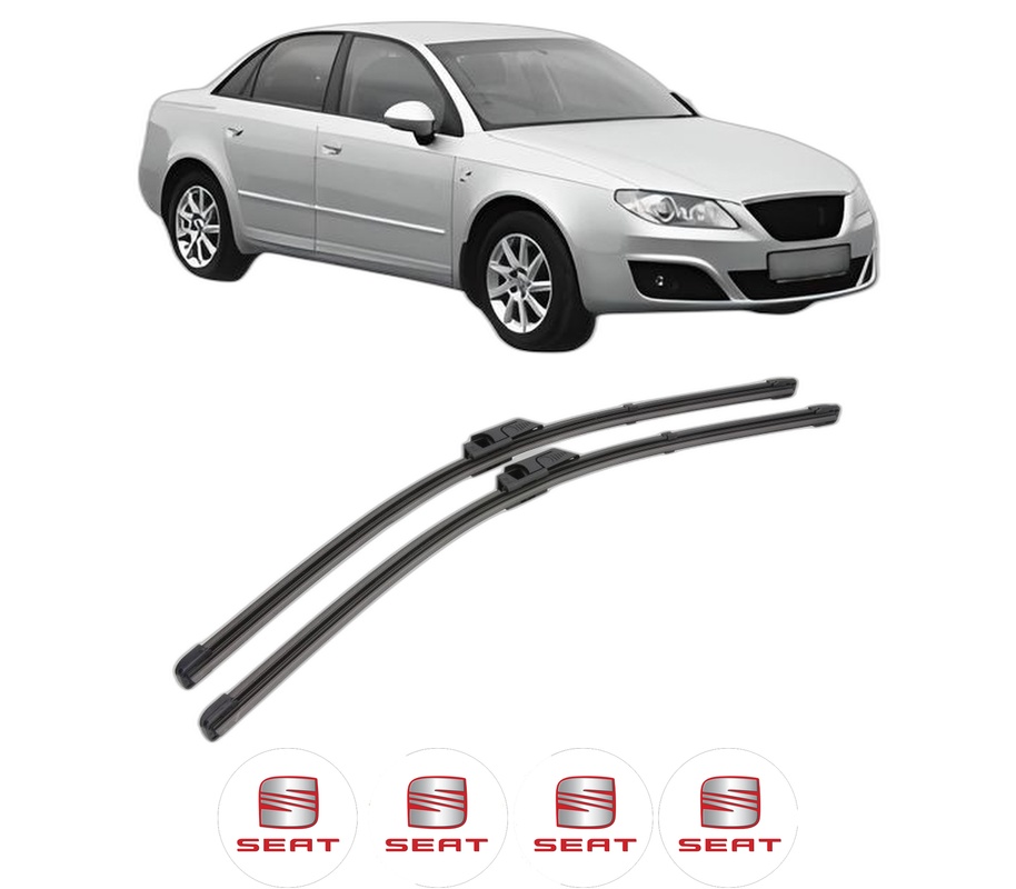 Set stergatoare auto SEAT EXEO (3R2) din 2008-2013, pentru parbriz auto, 2 bucati, Valeo Silencio Xtrm, din cauciuc siliconat rezistent, 4 Stickere Auto SEAT