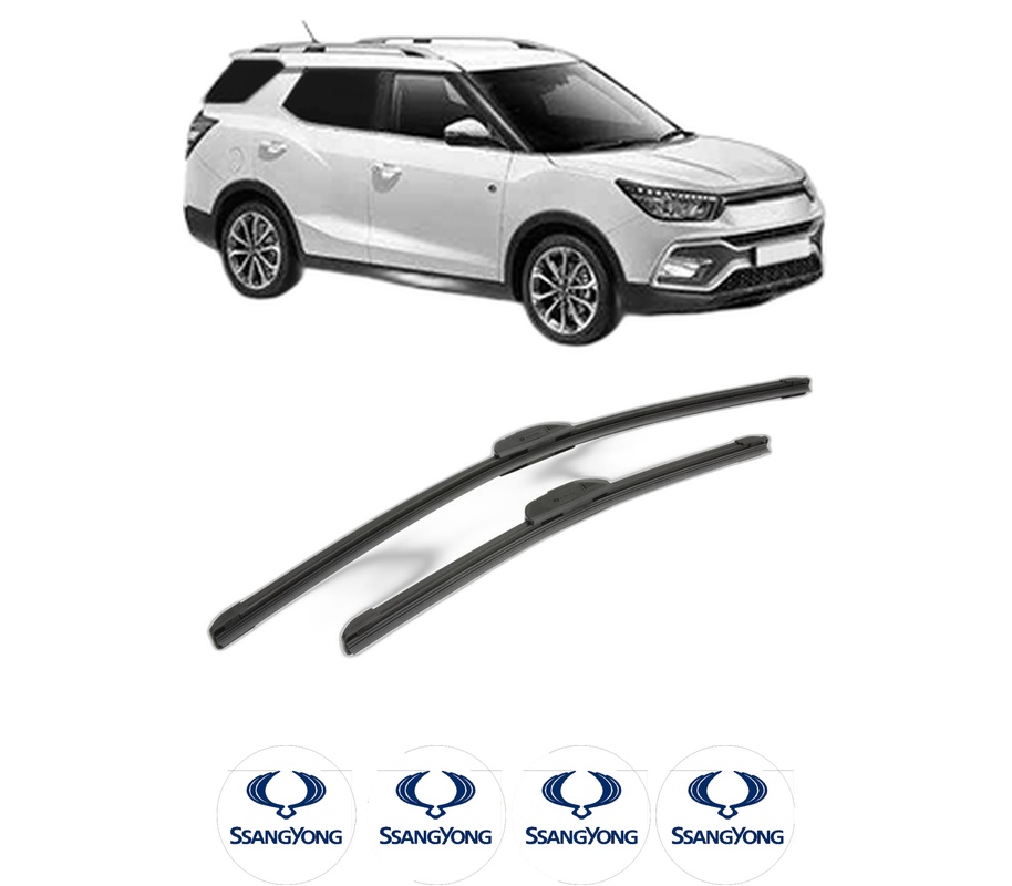 Set stergatoare auto SSANGYONG XLV VAN din 2016, pentru parbriz auto, 2 bucati, Bosch Aerotwin Retrofit, din cauciuc siliconat rezistent, 4 Stickere Auto SSANGYONG