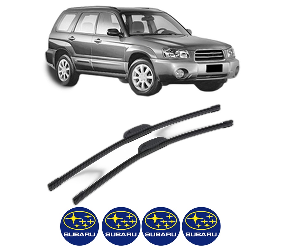 Set stergatoare auto SUBARU FORESTER (SG_) din 2002-2008, pentru parbriz auto, 2 bucati, Bosch Aerotwin Retrofit, din cauciuc siliconat rezistent, 4 Stickere Auto SUBARU