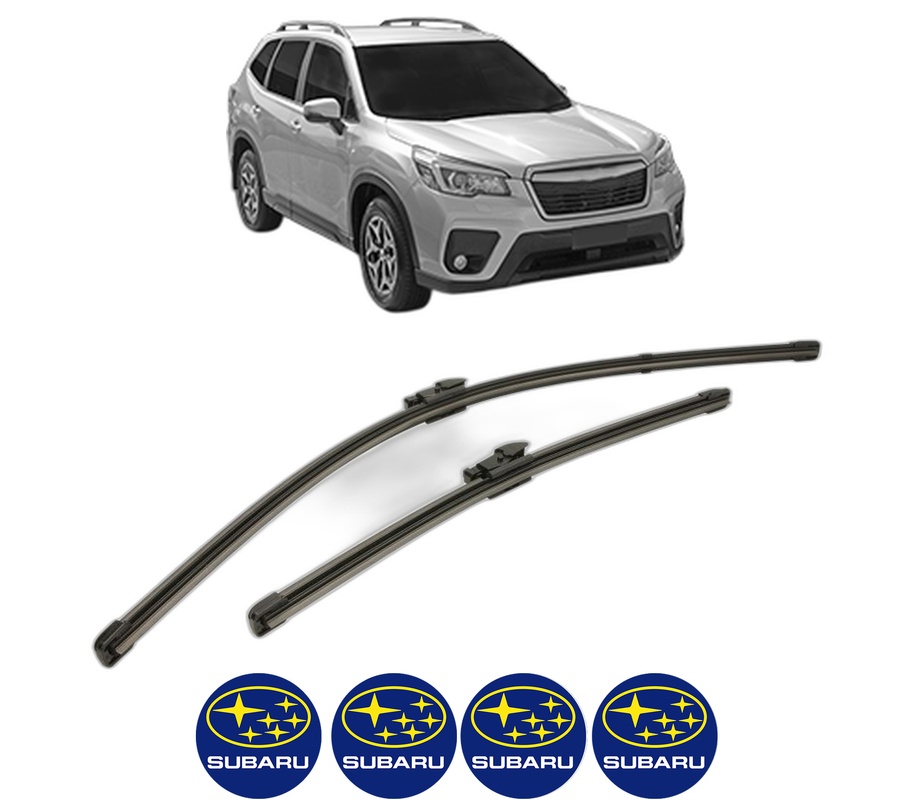 Set stergatoare auto SUBARU FORESTER (SK_) din 2018, pentru parbriz auto, 2 bucati, Valeo Silencio Xtrm, din cauciuc siliconat rezistent, 4 Stickere Auto SUBARU