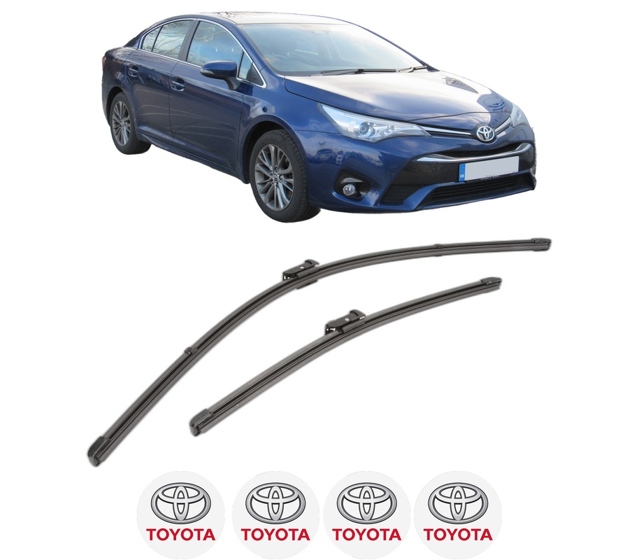 Set stergatoare auto TOYOTA AVENSIS Saloon (_T27_) din 2008-2018, pentru parbriz auto, 2 bucati, Valeo Silencio Xtrm, din cauciuc siliconat rezistent, 4 Stickere Auto TOYOTA