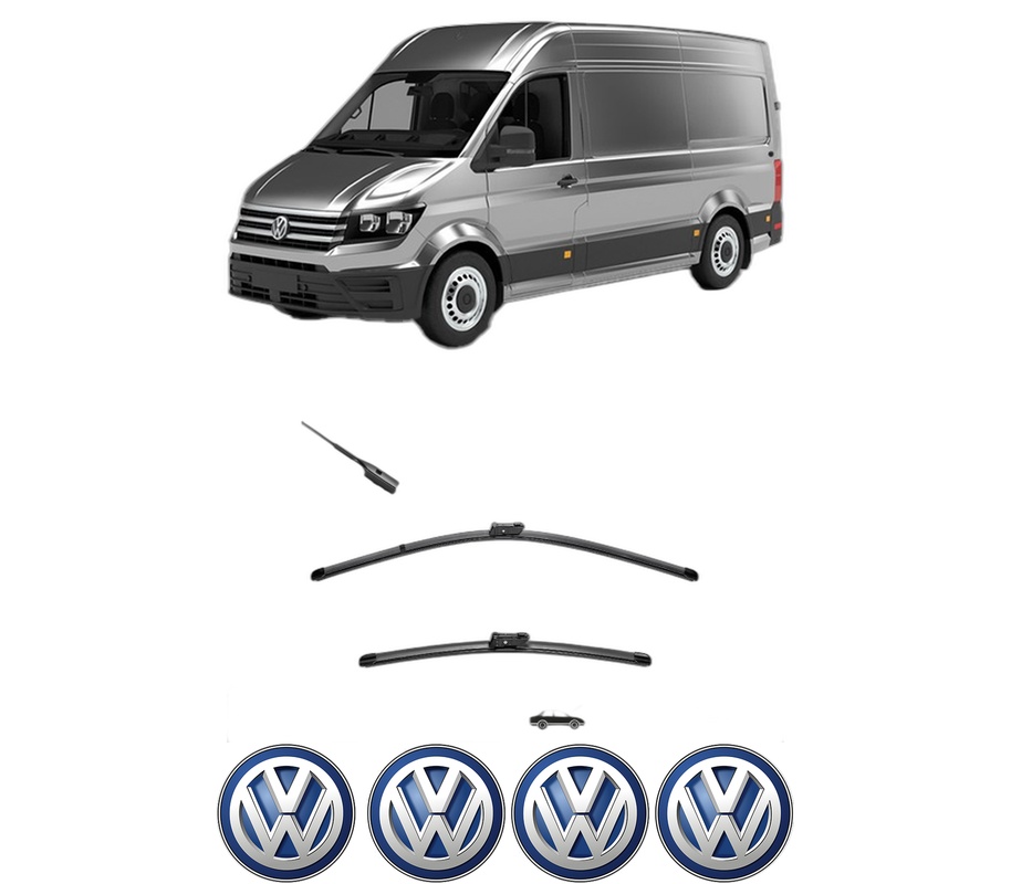 Set stergatoare auto Volkswagen CRAFTER Van (SY_, SX_) din 2016-2024, pentru parbriz auto, 2 bucati, Valeo Silencio, din cauciuc siliconat rezistent, 4 Stickere Auto Volkswagen