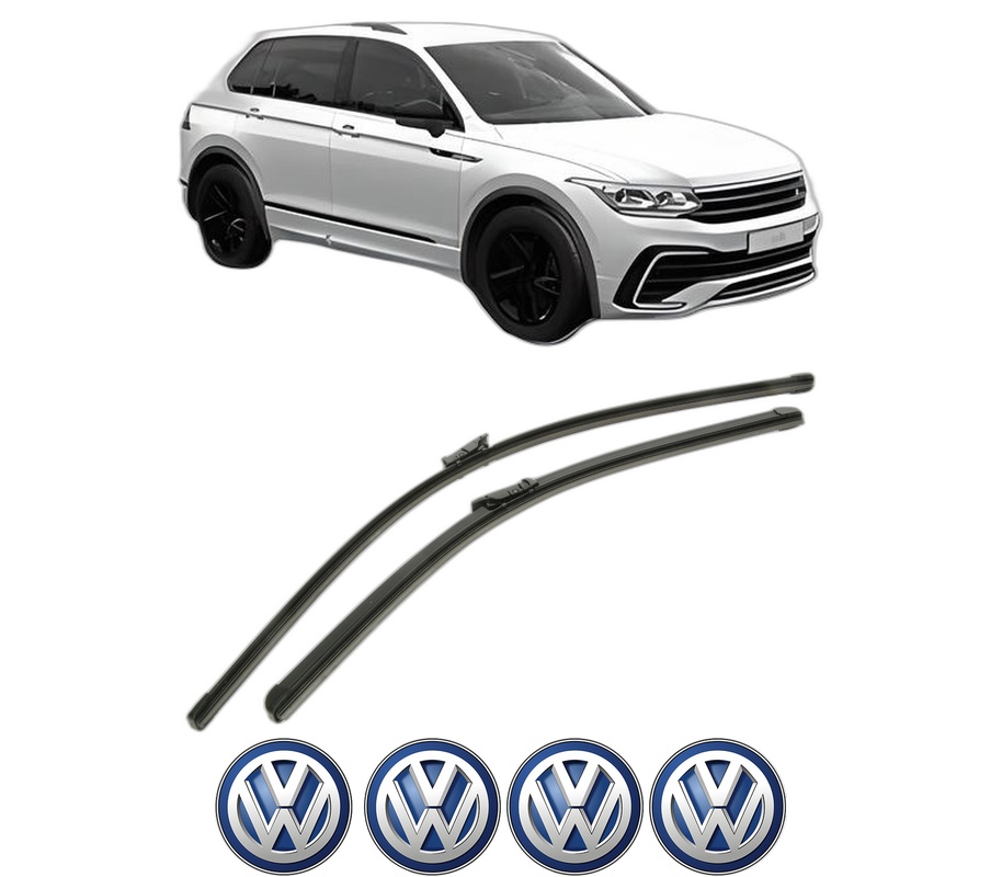 Set stergatoare auto Volkswagen TIGUAN (CT1) din 2023-2024, pentru parbriz auto, 2 bucati, Bosch Aerotwin, din cauciuc siliconat rezistent, 4 Stickere Auto Volkswagen