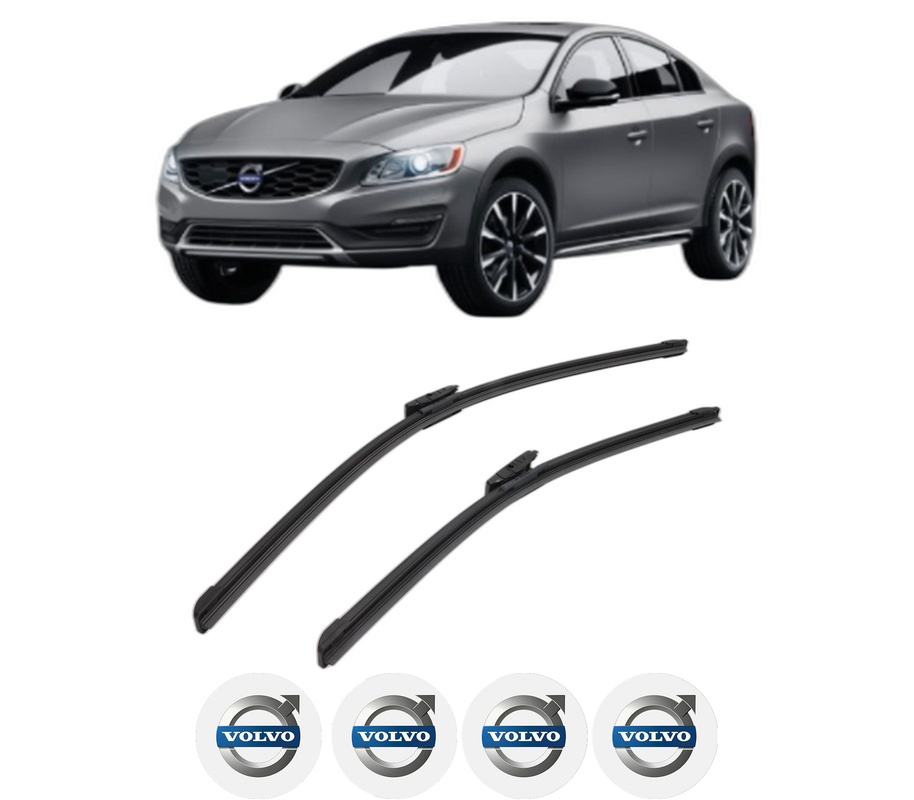 Set stergatoare auto VOLVO S60 II Cross Country (134) din 2015-2018, pentru parbriz auto, 2 bucati, Bosch Aerotwin Multi, din cauciuc siliconat rezistent, 4 Stickere Auto VOLVO