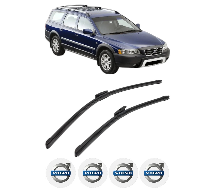 Set stergatoare auto VOLVO XC70 II (136) din 2007-2016, pentru parbriz auto, 2 bucati, Bosch Aerotwin Multi, din cauciuc siliconat rezistent, 4 Stickere Auto VOLVO