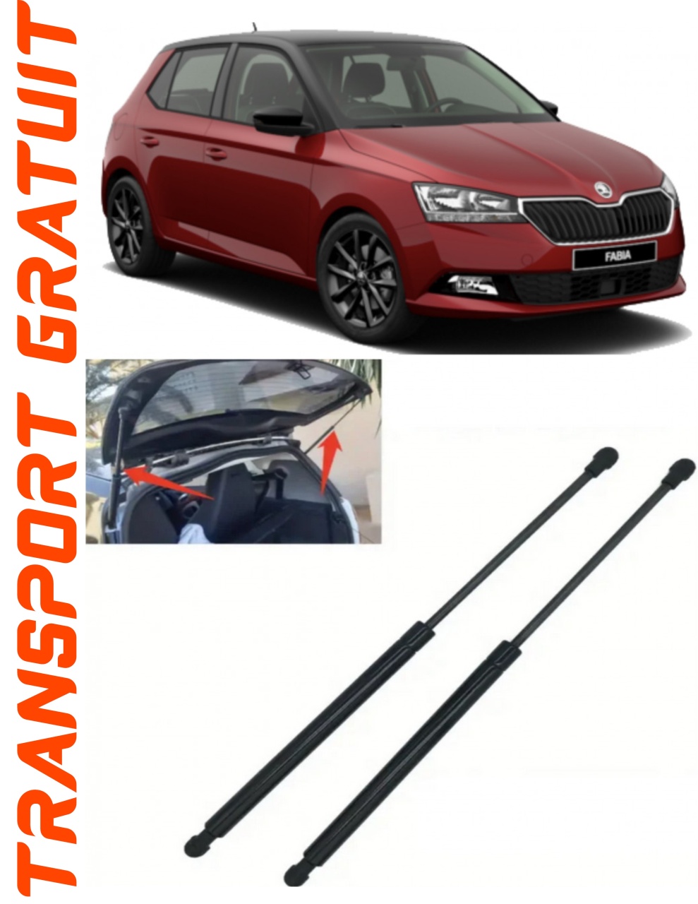 Set 2 amortizoare Haion portbagaj pentru masina SKODA Fabia III