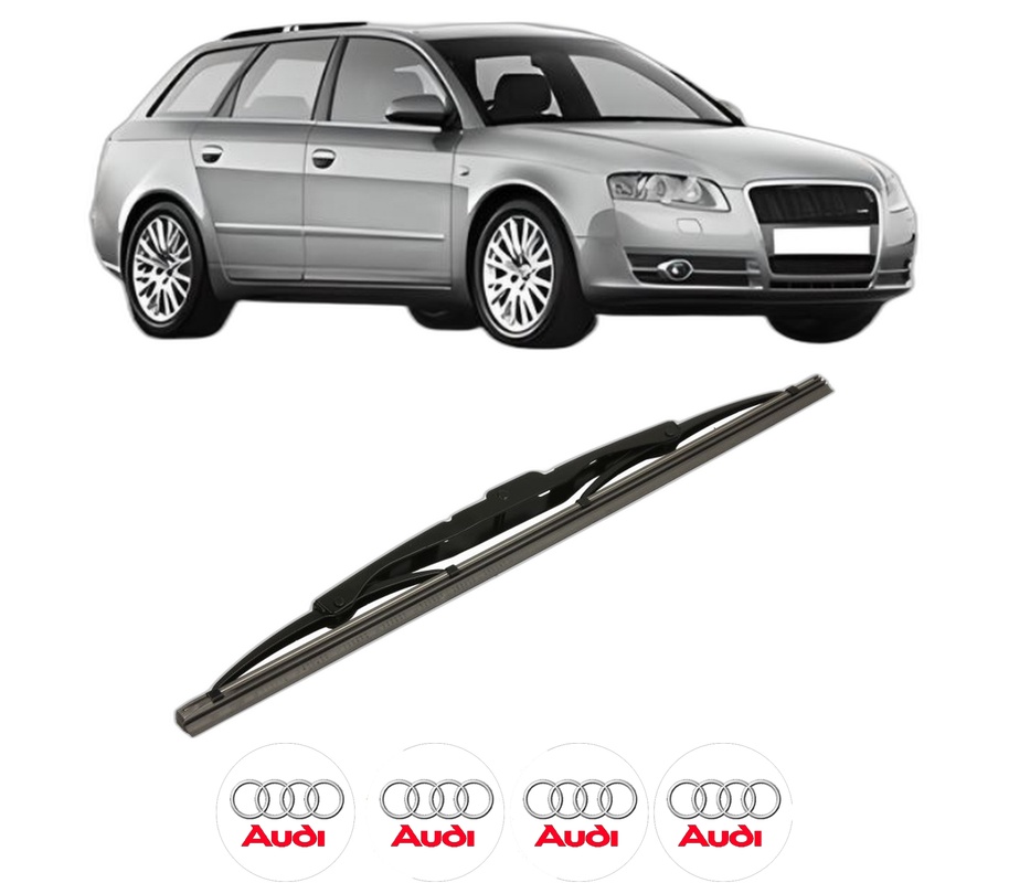 Stergator lamela spate AUDI A4 B7 Avant (8ED) din 2004 - 2008, pentru luneta auto, Bosch Twin, din cauciuc siliconat rezistent, 4 Stickere Auto AUDI