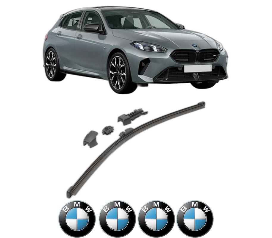Stergator lamela spate BMW Seria 1 (F70) din 2024, pentru luneta auto, Valeo HydroConnect, din cauciuc siliconat rezistent, 4 Stickere Auto BMW