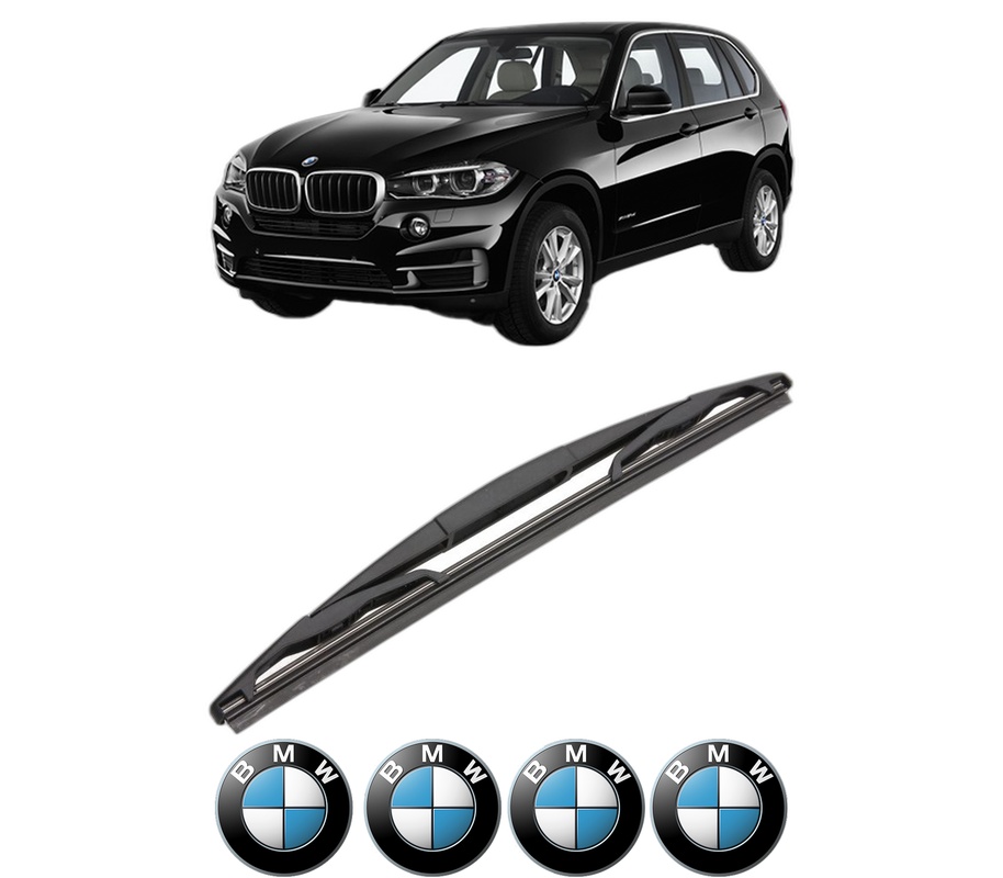 Stergator lamela spate BMW Seria X5 (F15, F85) din 2013 - 2018, pentru luneta auto, Valeo Silencio, din cauciuc siliconat rezistent, 4 Stickere Auto BMW