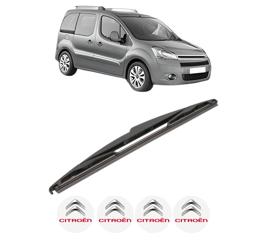 Stergator lamela spate CITROEN BERLINGO MULTISPACE (B9) din 2008 - 2021, pentru luneta auto, Valeo Silencio, din cauciuc siliconat rezistent, 4 Stickere Auto CITROEN