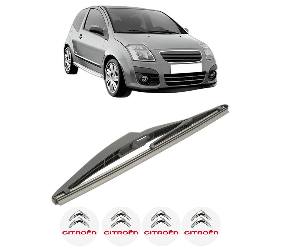 Stergator lamela spate CITROEN C2 (JM_) din 2003 - 2012, pentru luneta auto, Bosch Twin, din cauciuc siliconat rezistent, 4 Stickere Auto CITROEN