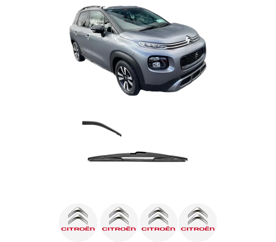 Stergator lamela spate CITROEN C3 AIRCROSS II Van (2C_, 2R_) din 2019, pentru luneta auto, Valeo Silencio, din cauciuc siliconat rezistent, 4 Stickere Auto CITROEN