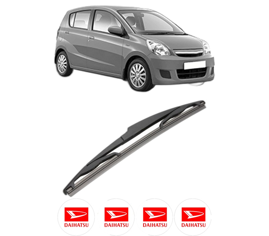 Stergator lamela spate DAIHATSU CUORE VII (L275_, L285_, L276_) din 2007 - 2012, pentru luneta auto, Valeo Silencio, din cauciuc siliconat rezistent, 4 Stickere Auto DAIHATSU