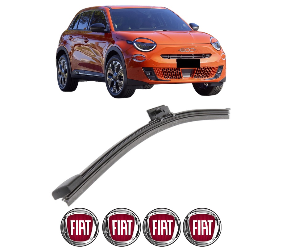 Stergator lamela spate FIAT 600e / 600 (365_, 364_) din 2023, pentru luneta auto, Bosch Aerotwin, din cauciuc siliconat rezistent, 4 Stickere Auto FIAT