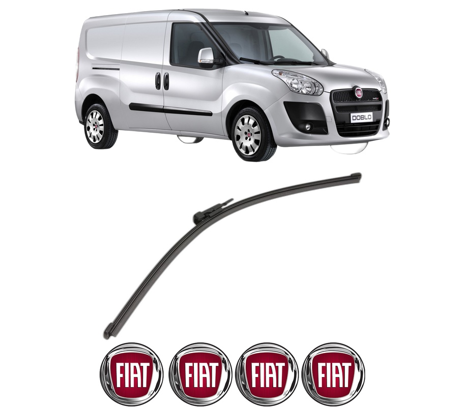 Stergator lamela spate FIAT DOBLO Bus (263_) din 2010 - 2023, pentru luneta auto, Valeo Silencio Xtrm, din cauciuc siliconat rezistent, 4 Stickere Auto FIAT