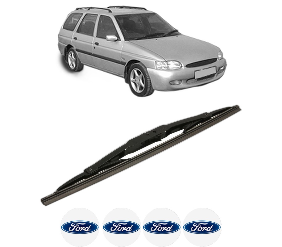 Stergator lamela spate FORD ESCORT CLASSIC Turnier (ANL) din 1999 - 2000, pentru luneta auto, Bosch Twin, din cauciuc siliconat rezistent, 4 Stickere Auto FORD