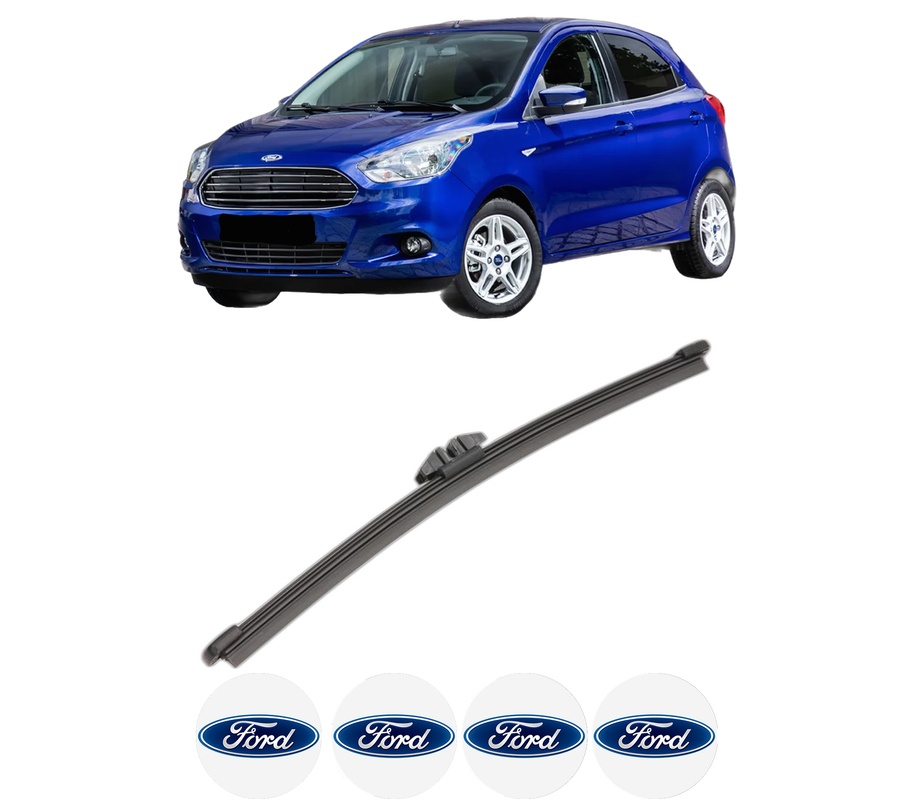 Stergator lamela spate FORD KA+ III (UK, FK) din 2016, pentru luneta auto, Valeo Silencio, din cauciuc siliconat rezistent, 4 Stickere Auto FORD