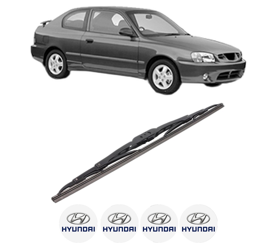 Stergator lamela spate HYUNDAI ACCENT II (LC) din 1999 - 2005, pentru luneta auto, Bosch Twin, din cauciuc siliconat rezistent, 4 Stickere Auto HYUNDAI