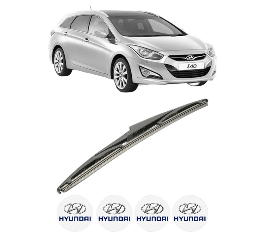 Stergator lamela spate HYUNDAI i40 I CW (VF) din 2011 - 2019, pentru luneta auto, Bosch Twin, din cauciuc siliconat rezistent, 4 Stickere Auto HYUNDAI
