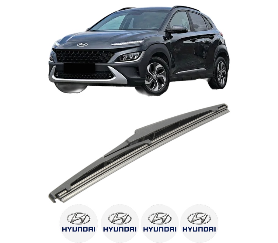 Stergator lamela spate HYUNDAI KONA SUV Van (OS, OSE, OSI) din 2017, pentru luneta auto, Bosch Twin, din cauciuc siliconat rezistent, 4 Stickere Auto HYUNDAI