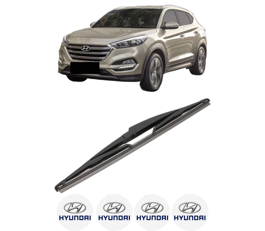 Stergator lamela spate HYUNDAI TUCSON (TL, TLE) din 2015 - 2023, pentru luneta auto, Valeo Silencio, din cauciuc siliconat rezistent, 4 Stickere Auto HYUNDAI