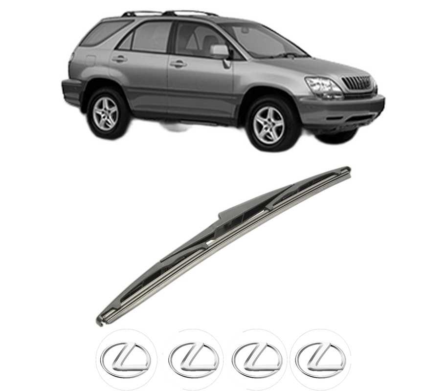 Stergator lamela spate LEXUS RX (MCU15) din 1998 - 2003, pentru luneta auto, Bosch Twin, din cauciuc siliconat rezistent, 4 Stickere Auto LEXUS