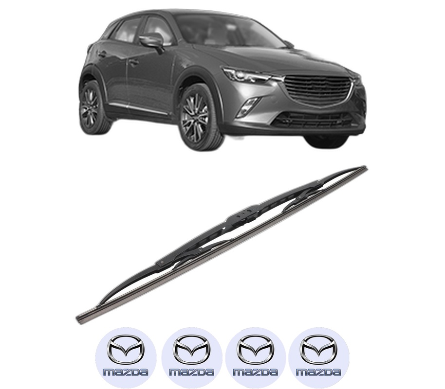 Stergator lamela spate MAZDA CX-3 (DK) din 2015 - 2018, pentru luneta auto, Bosch Twin, din cauciuc siliconat rezistent, 4 Stickere Auto MAZDA