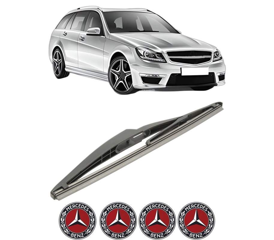 Stergator lamela spate MERCEDES-BENZ C-CLASS T-Model (S204) din 2007 - 2014, pentru luneta auto, Bosch Twin, din cauciuc siliconat rezistent, 4 Stickere Auto MERCEDES-BENZ